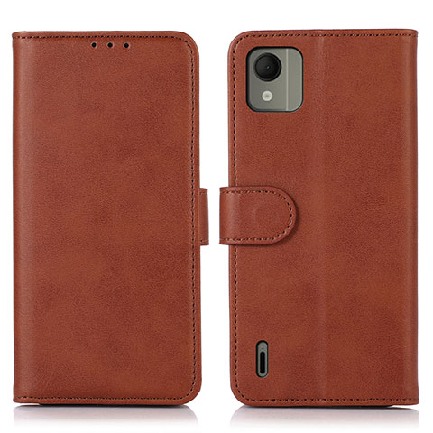 Funda de Cuero Cartera con Soporte Carcasa D03Y para Nokia C110 Marron