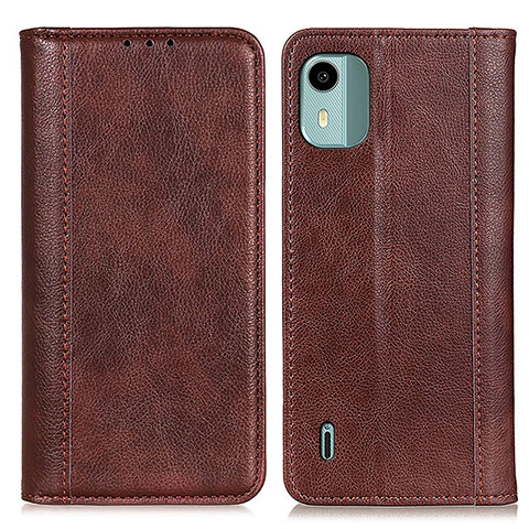 Funda de Cuero Cartera con Soporte Carcasa D03Y para Nokia C12 Pro Marron