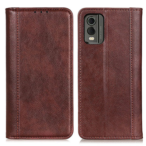 Funda de Cuero Cartera con Soporte Carcasa D03Y para Nokia C210 Marron