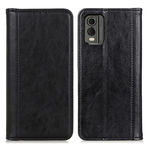 Funda de Cuero Cartera con Soporte Carcasa D03Y para Nokia C210 Negro