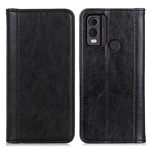 Funda de Cuero Cartera con Soporte Carcasa D03Y para Nokia C22 Negro