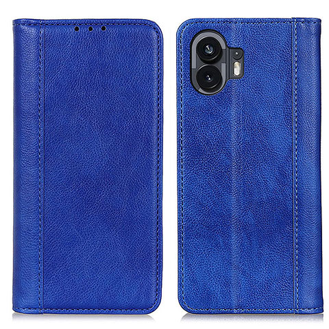 Funda de Cuero Cartera con Soporte Carcasa D03Y para Nothing Phone 2 Azul