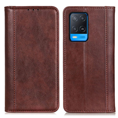 Funda de Cuero Cartera con Soporte Carcasa D03Y para Oppo A54 4G Marron