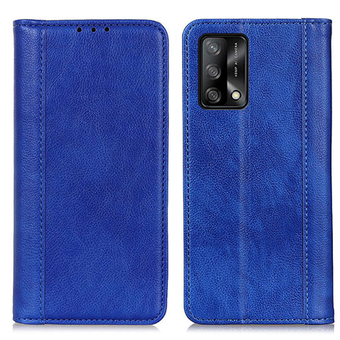 Funda de Cuero Cartera con Soporte Carcasa D03Y para Oppo F19 Azul