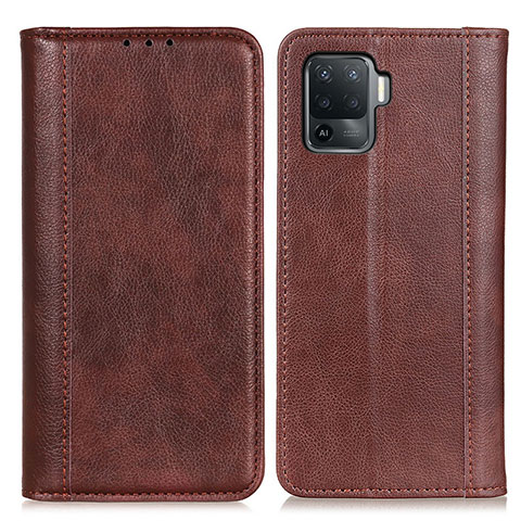 Funda de Cuero Cartera con Soporte Carcasa D03Y para Oppo Reno5 Lite Marron