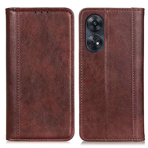 Funda de Cuero Cartera con Soporte Carcasa D03Y para Oppo Reno8 T 4G Marron