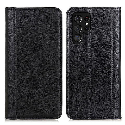 Funda de Cuero Cartera con Soporte Carcasa D03Y para Samsung Galaxy S21 Ultra 5G Negro