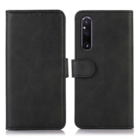 Funda de Cuero Cartera con Soporte Carcasa D03Y para Sony Xperia 1 V Negro