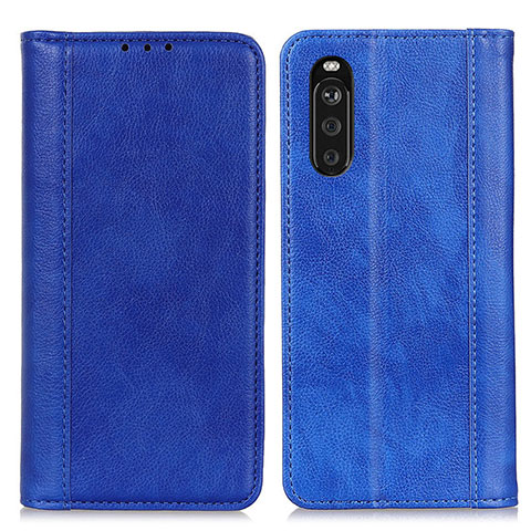 Funda de Cuero Cartera con Soporte Carcasa D03Y para Sony Xperia 10 III Lite Azul