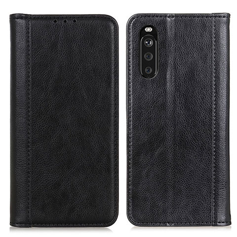 Funda de Cuero Cartera con Soporte Carcasa D03Y para Sony Xperia 10 III Lite Negro