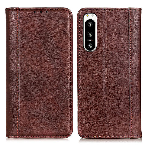 Funda de Cuero Cartera con Soporte Carcasa D03Y para Sony Xperia 5 IV Marron