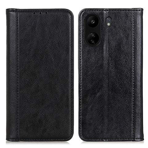 Funda de Cuero Cartera con Soporte Carcasa D03Y para Xiaomi Poco C65 Negro