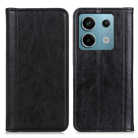 Funda de Cuero Cartera con Soporte Carcasa D03Y para Xiaomi Redmi Note 13 Pro 5G Negro