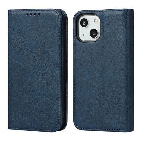 Funda de Cuero Cartera con Soporte Carcasa D04T para Apple iPhone 15 Plus Azul