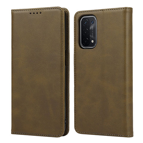 Funda de Cuero Cartera con Soporte Carcasa D04T para OnePlus Nord N200 5G Caqui