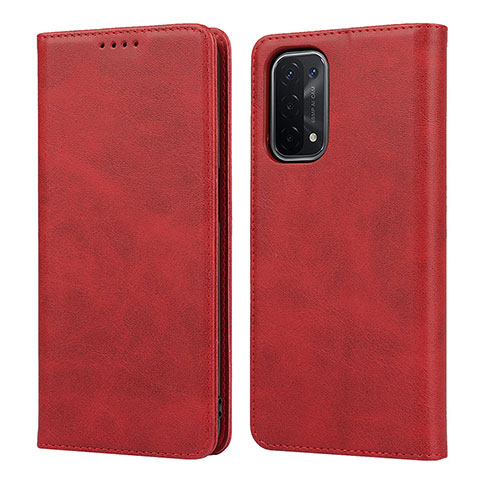 Funda de Cuero Cartera con Soporte Carcasa D04T para Oppo A93 5G Rojo