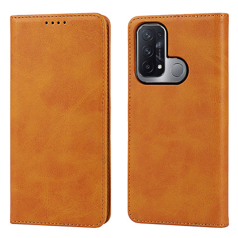 Funda de Cuero Cartera con Soporte Carcasa D04T para Oppo Reno5 A Marron Claro