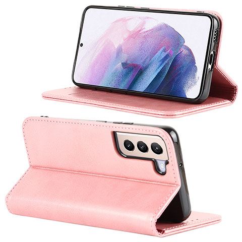 Funda de Cuero Cartera con Soporte Carcasa D04T para Samsung Galaxy S21 5G Rosa