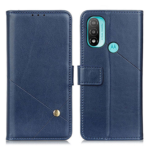 Funda de Cuero Cartera con Soporte Carcasa D04Y para Motorola Moto E20 Azul