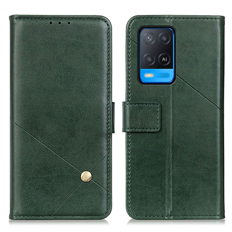 Funda de Cuero Cartera con Soporte Carcasa D04Y para Oppo A54 4G Verde