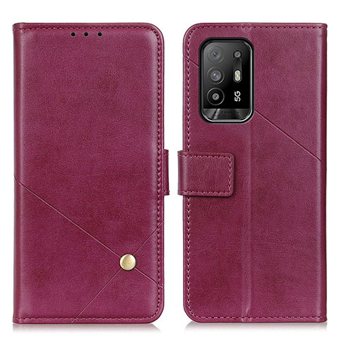 Funda de Cuero Cartera con Soporte Carcasa D04Y para Oppo A94 5G Morado