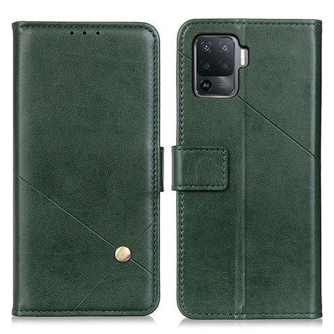 Funda de Cuero Cartera con Soporte Carcasa D04Y para Oppo Reno5 F Verde