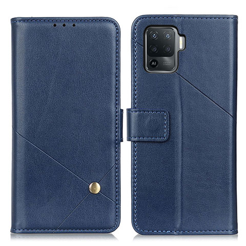 Funda de Cuero Cartera con Soporte Carcasa D04Y para Oppo Reno5 Lite Azul