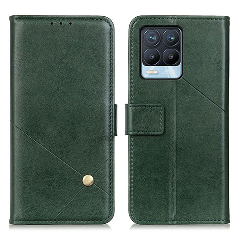 Funda de Cuero Cartera con Soporte Carcasa D04Y para Realme 8 4G Verde