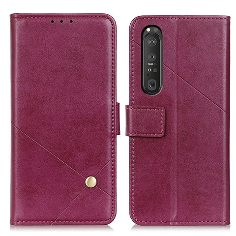 Funda de Cuero Cartera con Soporte Carcasa D04Y para Sony Xperia 1 III Morado