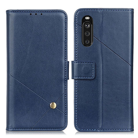 Funda de Cuero Cartera con Soporte Carcasa D04Y para Sony Xperia 10 III Azul