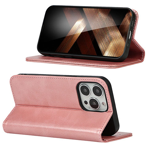 Funda de Cuero Cartera con Soporte Carcasa D05T para Apple iPhone 13 Pro Max Rosa