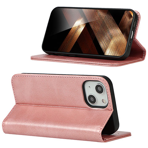 Funda de Cuero Cartera con Soporte Carcasa D05T para Apple iPhone 14 Plus Rosa