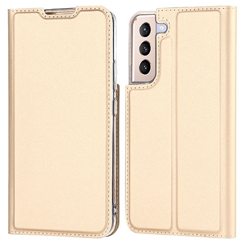 Funda de Cuero Cartera con Soporte Carcasa D05T para Samsung Galaxy S21 Plus 5G Oro