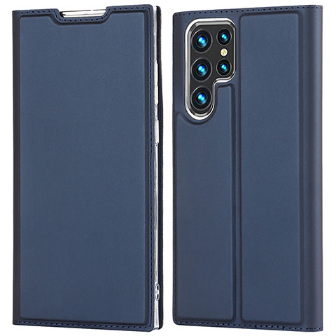 Funda de Cuero Cartera con Soporte Carcasa D05T para Samsung Galaxy S21 Ultra 5G Azul