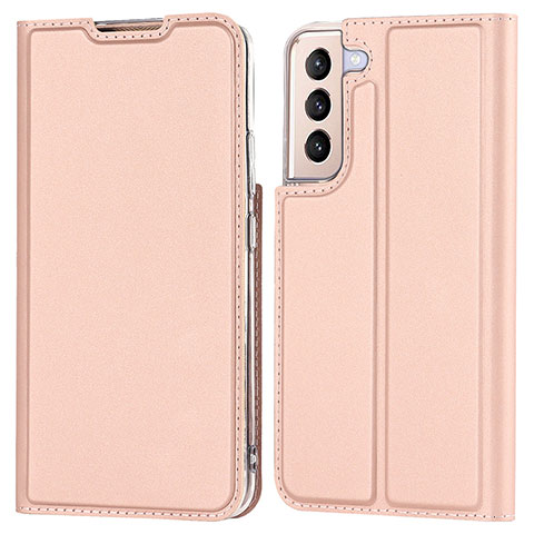 Funda de Cuero Cartera con Soporte Carcasa D05T para Samsung Galaxy S22 5G Oro Rosa