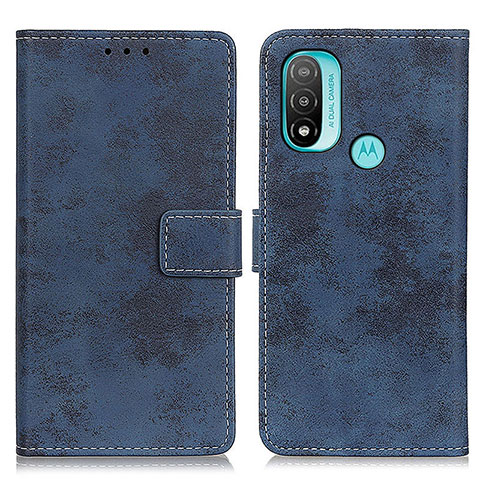 Funda de Cuero Cartera con Soporte Carcasa D05Y para Motorola Moto E30 Azul