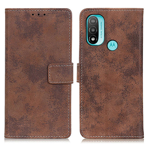 Funda de Cuero Cartera con Soporte Carcasa D05Y para Motorola Moto E40 Marron