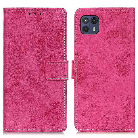 Funda de Cuero Cartera con Soporte Carcasa D05Y para Motorola Moto G50 5G Rosa Roja