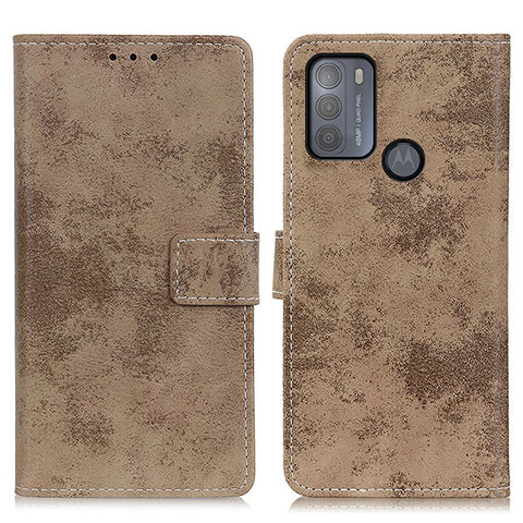 Funda de Cuero Cartera con Soporte Carcasa D05Y para Motorola Moto G50 Caqui