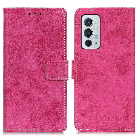 Funda de Cuero Cartera con Soporte Carcasa D05Y para OnePlus 9RT 5G Rosa Roja