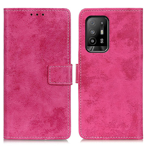 Funda de Cuero Cartera con Soporte Carcasa D05Y para Oppo A94 5G Rosa Roja