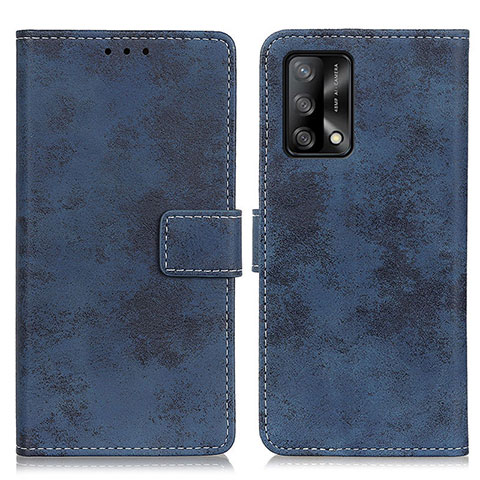 Funda de Cuero Cartera con Soporte Carcasa D05Y para Oppo F19 Azul