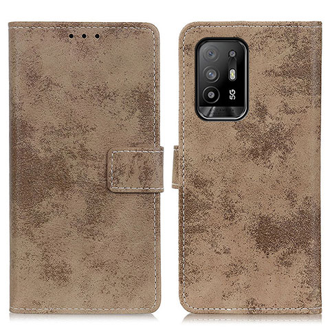 Funda de Cuero Cartera con Soporte Carcasa D05Y para Oppo Reno5 Z 5G Caqui