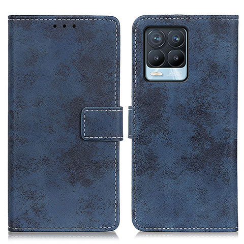 Funda de Cuero Cartera con Soporte Carcasa D05Y para Realme 8 4G Azul