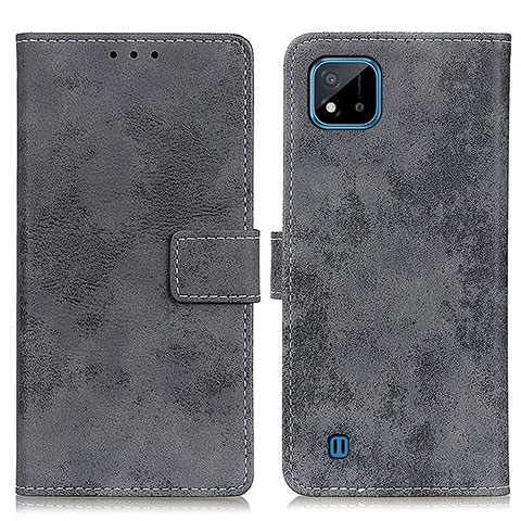 Funda de Cuero Cartera con Soporte Carcasa D05Y para Realme C11 (2021) Gris