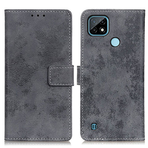 Funda de Cuero Cartera con Soporte Carcasa D05Y para Realme C21 Gris