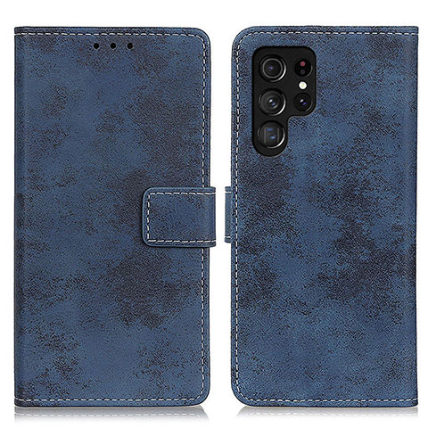 Funda de Cuero Cartera con Soporte Carcasa D05Y para Samsung Galaxy S21 Ultra 5G Azul