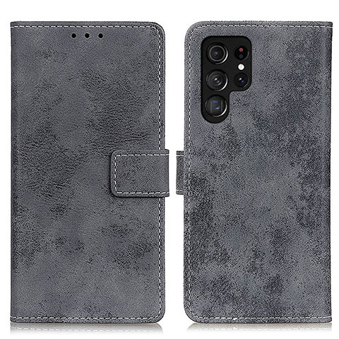 Funda de Cuero Cartera con Soporte Carcasa D05Y para Samsung Galaxy S21 Ultra 5G Gris