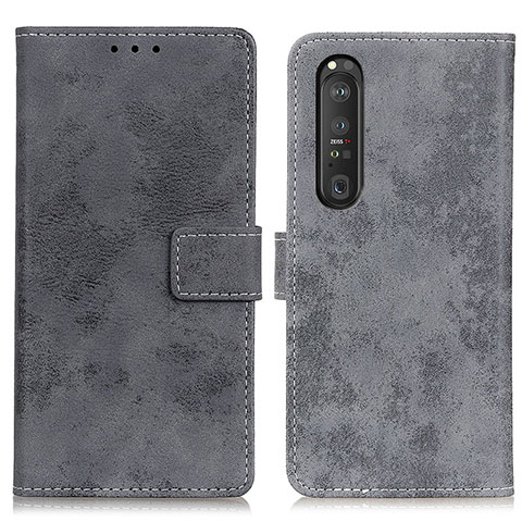 Funda de Cuero Cartera con Soporte Carcasa D05Y para Sony Xperia 1 III Gris