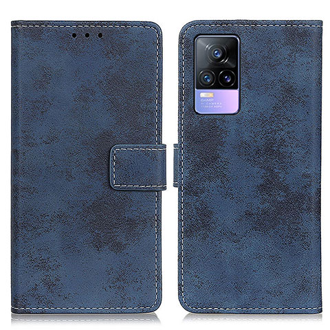 Funda de Cuero Cartera con Soporte Carcasa D05Y para Vivo V21e 5G Azul